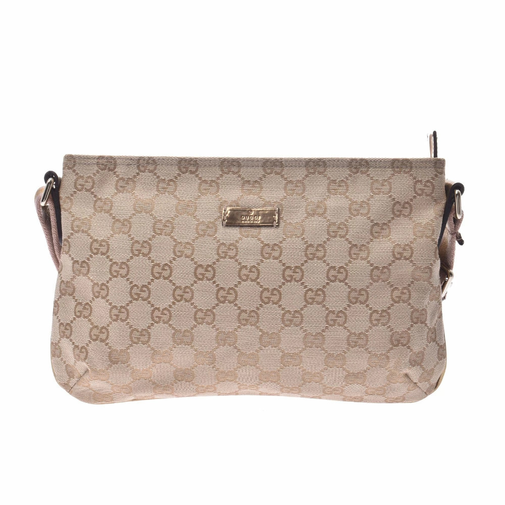GUCCI Beige GG Canvas Shoulder Bag
